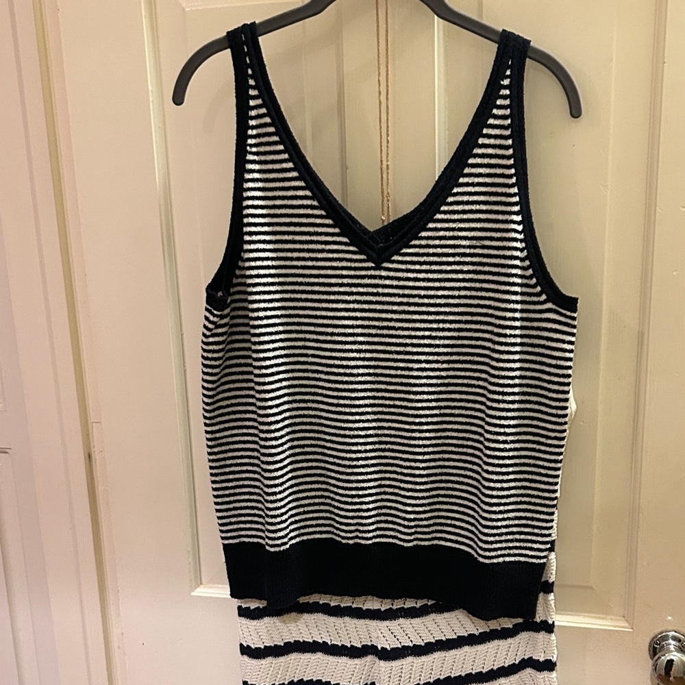 Striped Knit Navy Blue Stripe Nautica Terry Beach Cloth Size XL - Picture 10 of 11